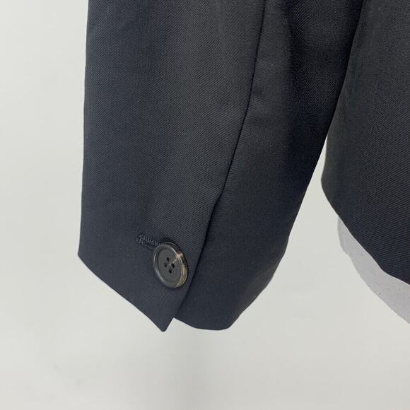 Boy. by Band of Outsiders Blazer Womens 2 Black Wool Padded Shoulder One Button - Picture 7 of 14